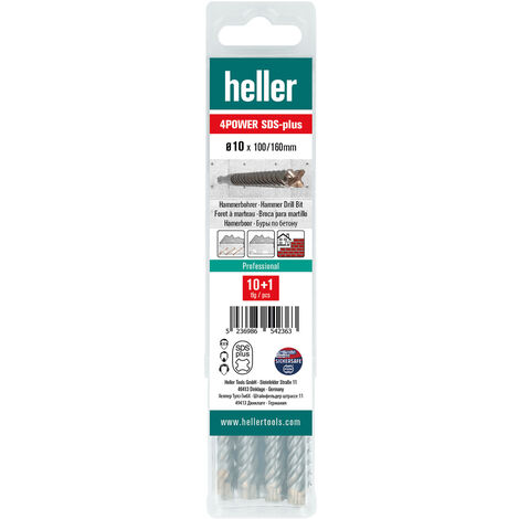 Heller Hammerbohrer SDS-Plus 4-Schneider 10mm x 100/160mm