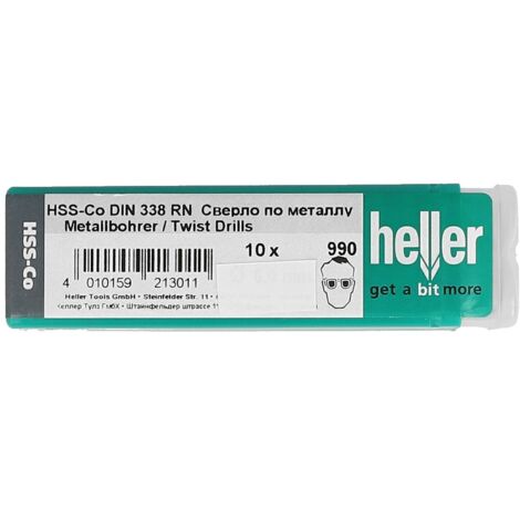 Heller HSS-Co Cobalt-Edelstahlbohrer DIN 338 RN Ø 5,9 x 57/93 mm