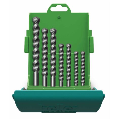 Heller Tools 3015 18037 5 Hartmetall Stein-Spiralbohrer-Set 7teilig 4 mm, 5 mm, 6 mm, 8 mm, 10 mm, 1