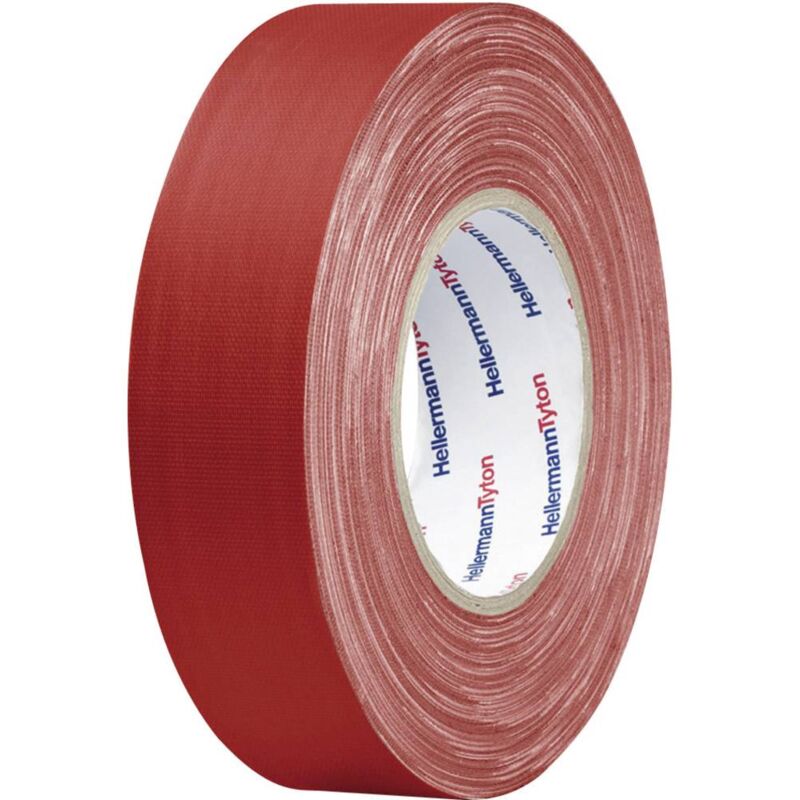 Image of Hellermanntyton - Nastro telato HelaTape Tex (l x l) 10 m x 19 mm Rosso Tessuto in cotone e poliestere HTAPE-TEX-RD-19X10