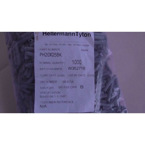 HELLERMANN TYTON - H20X25 BLACK - SLEEVING, 2mm, BLACK , 1000 u
