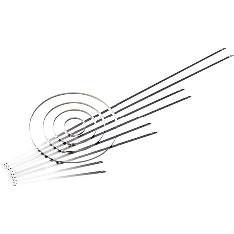 HellermannTyton 111-01552 MST700S Edelstahl-Kabelbinder 700 mm 5.90 mm Silber mit Kugelverschluss, H