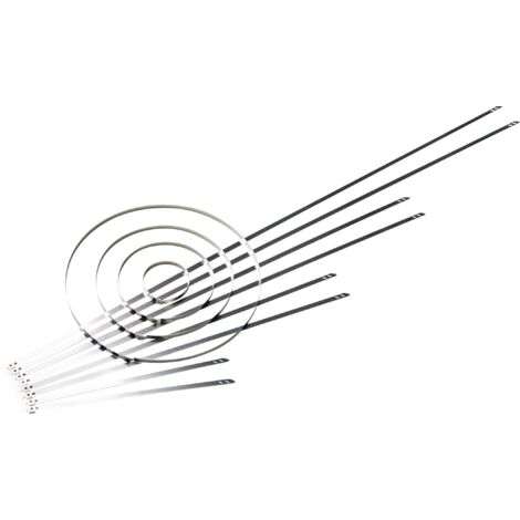 HellermannTyton 111-01552 MST700S Serre-câble en acier inoxydable 700 mm 5.90 mm argent avec fermeture à billes, stabilisé à la chaleur 1 pc(s) Y946011