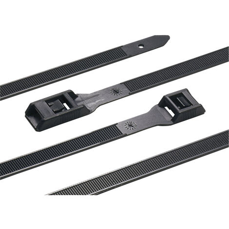 HellermannTyton 112-18060 PE180-HSW-BK-C1 Kabelbinder 180 mm 9 mm Schwarz für Schwerlastanwendung, U