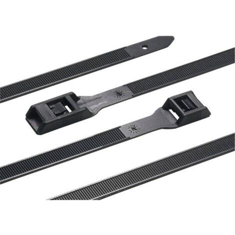 HellermannTyton 112-27560 RPE275-HSW-BK-C1 Fascetta per cavi 275 mm Nero per applicazioni pesanti, Stabilizzato ai raggi