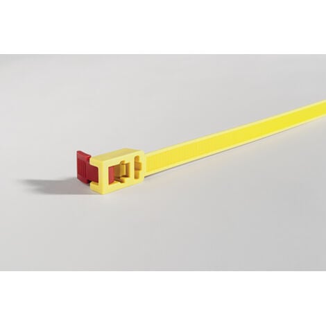 LUTZ BLADES HellermannTyton 115-00001 SPEEDYTIE-PA66-YE-V1 Fascetta per cavi 750 mm 13 mm Giallo, Rosso riutilizzabili, con occhiel
