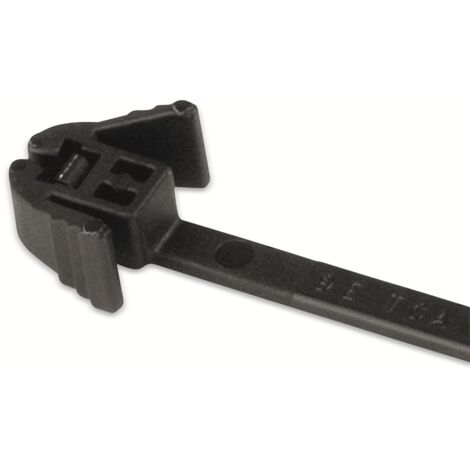 HellermannTyton 115-40200 REZ200-N66-BK-C1 Kabelbinder 200 mm 4.70 mm Schwarz mit Flügelverschluss,