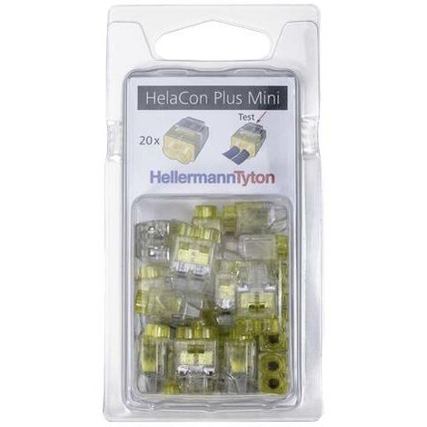 HellermannTyton 148-90054 HCPM-2-Blister-PC-CL/YE (20) Borne de raccordement flexible: 1.0-2.5 mm² rigide: 0.5-2.5 mm² Nombre de pôles: 2 20 pc(s) R941702
