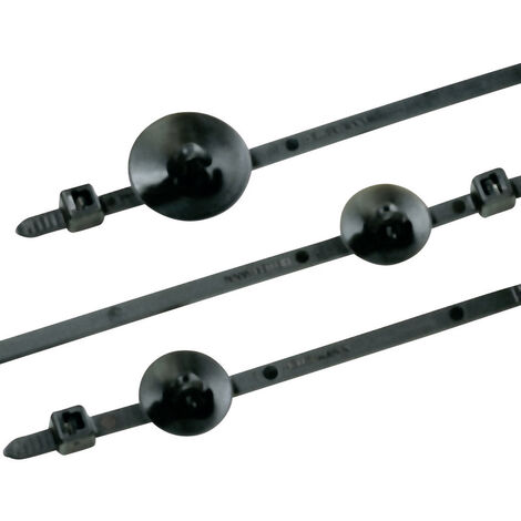 HellermannTyton 150-15493 T80RSFT Kabelbinder 190 mm 4.60 mm Schwarz mit Spreizanker und Teller 1 St