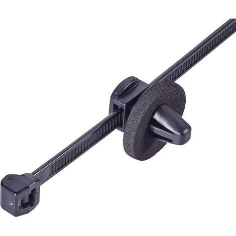 HellermannTyton 150-37799 T50ROSSFT6,5 16-3MD Serre-câble 200 mm 4.60 mm noir avec pied ancre et jupe avec mousse d'étanchéité 1 pc(s) Q060691