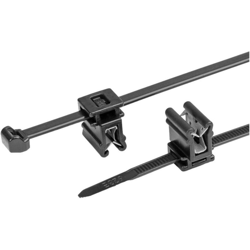 Hellermanntyton - 156-00948 T50ROSEC4A-PA66W-BK (100) Serre-câble avec clip 200 mm 4.6 mm noir 100 pc(s)