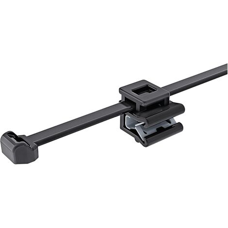 HellermannTyton 156-03064 T50ROSEC5B-PA66W-BK Serre-câble 200 mm 4.60 mm noir Faisceau de câbles en travers du montage, Faisceau de câbles le long C427282