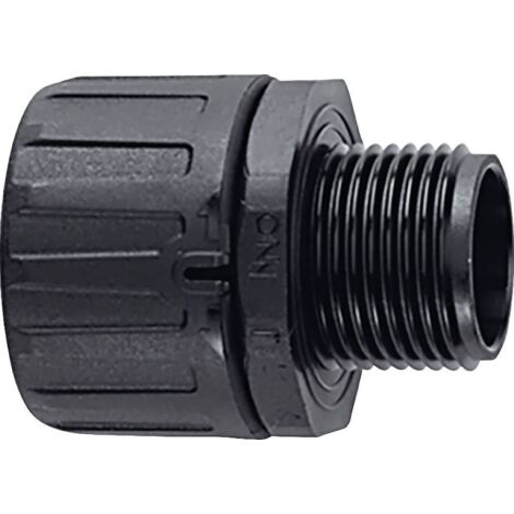 HellermannTyton 166-21009 HG67-S-M63-PA66-BK Raccord de tuyau noir droit 1 pc(s) R016991