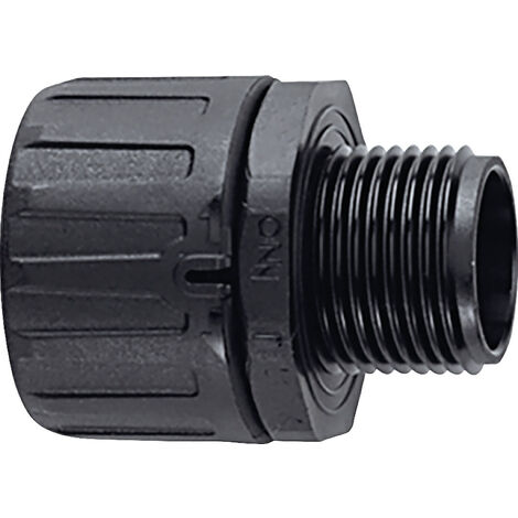 HellermannTyton 166-21009 HG67-S-M63-PA66-BK Schlauchverschraubung Schwarz   Gerade 1 St.