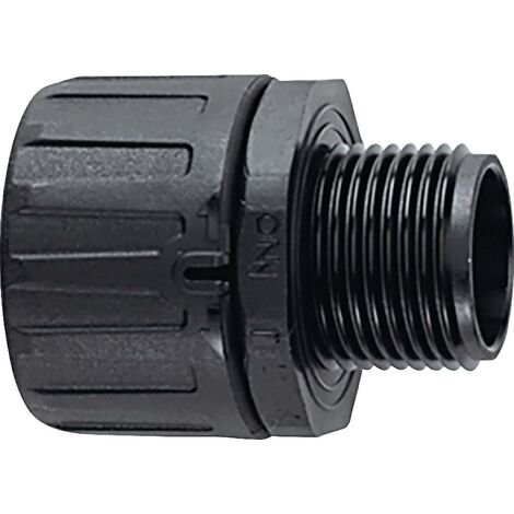 HellermannTyton 166-21024 HG18-S-M20-PA66-BK Raccord de tuyau noir M20 droit 1 pc(s) R025071