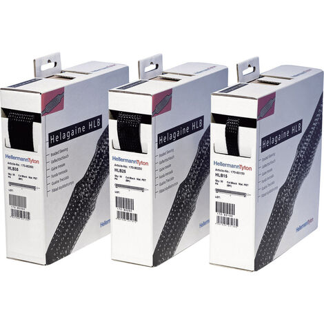HellermannTyton 170-80150 HLB15-PET-BK-10M Geflechtschlauch Schwarz Polyester  5 bis 5 mm 10 m