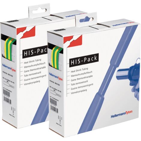 HellermannTyton 300-30487 Gaine thermorétractable sans colle vert, jaune 4.80 mm 2.40 mm Taux de retreint:2:1 10 m R035571