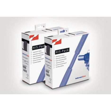 HellermannTyton 300-30640 Gaine thermorétractable sans colle noir 6.40 mm 3.20 mm Taux de retreint:2:1 5 m S19119