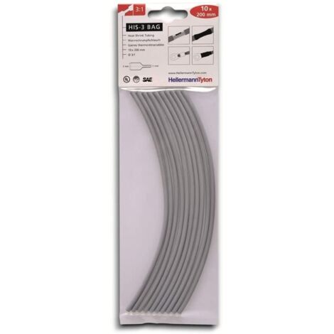HellermannTyton 308-30313 Schrumpfschlauchsortiment Grau 3 mm 1 mm Schrumpfrate:3:1 10 St.