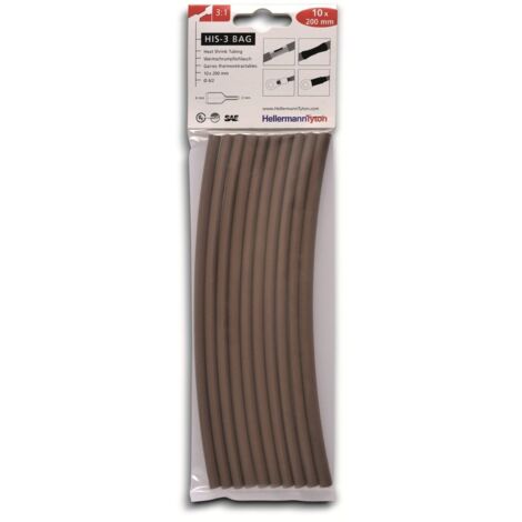 HellermannTyton 308-30614 Schrumpfschlauchsortiment Braun 6 mm 2 mm Schrumpfrate:3:1 10 St.