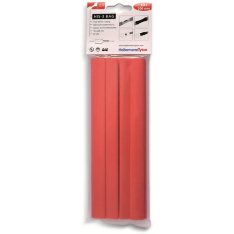 HellermannTyton 308-31211 Schrumpfschlauchsortiment Rot 12 mm 4 mm Schrumpfrate:3:1 10 St.