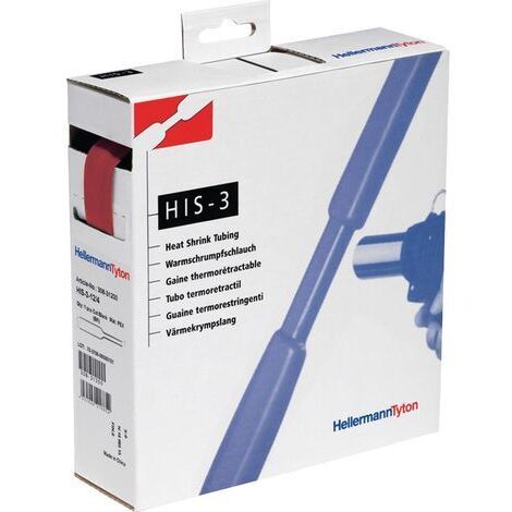 HellermannTyton 308-31802 Gaine thermorétractable sans colle rouge 18 mm 6 mm Taux de retreint:3:1 4 m