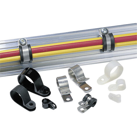 HellermannTyton ALU5-ALU-NA-C1 Befestigungsschelle schraubbar 211-10050 Bündel-Ø-Bereich 8 mm (max)