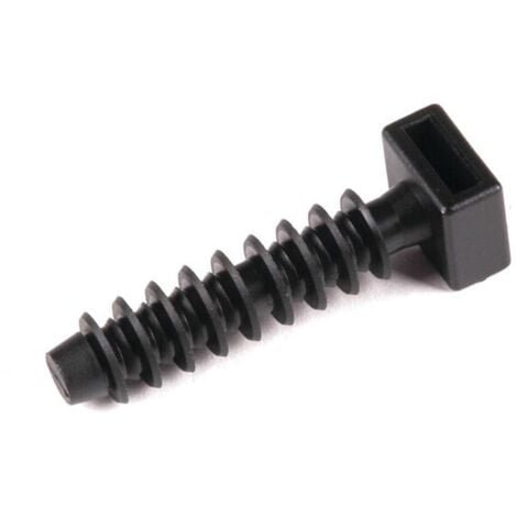 HellermannTyton Cable Tie Mount, Wall Plug 6mm Fixing Hole (Pk-100)