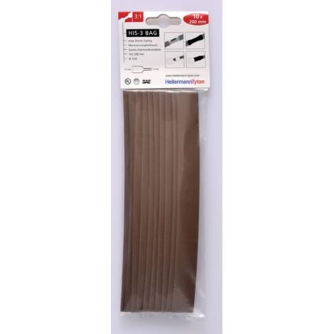 HellermannTyton HIS-3-BAG-12/4 funda termocontraíble marrón 20 cm