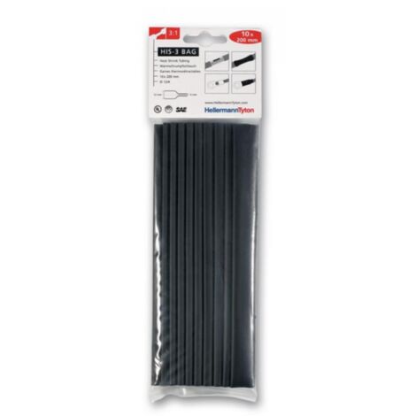 HellermannTyton HIS-3 BAG funda termorretráctil negra 200 mm