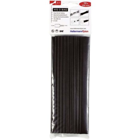 HellermannTyton HIS-3 BAG guaina termorestringente nera 200 mm