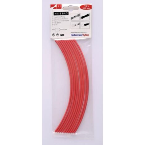 HellermannTyton HIS-3 fundas termorretráctiles rojas 20 cm