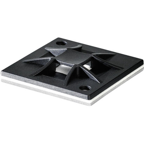 HellermannTyton QM30A-PA66-BK-C1 Befestigungssockel selbstklebend, schraubbar 151-10915 4fach einf