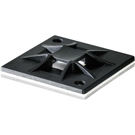 HellermannTyton QM30A-PA66-BK-C1 Embase de fixation autocollant, vissable 151-10915 4 voies, sans halogène noir 1 pc(s) S15561