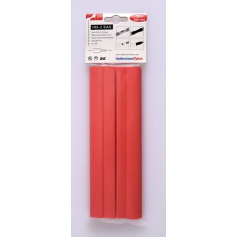 HellermannTyton Tubo termorretráctil rojo 10 piezas 200 mm