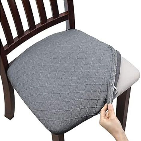 (Hellgrau, 1 Stück) Stretch-Stuhlbezug mit Jacquard-Prägung