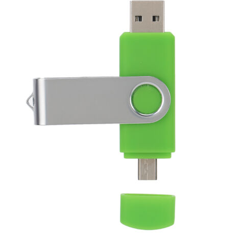 Hellgrüner OTG-USB-Stick mit zwei Anschlüssen für Handy und Computer, 2-in-1-Flash-Speicher (128 GB)