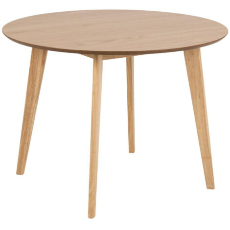 Hellin – Table à manger ronde 105 cm chêne – Design moderne – 4 places – Idéale pour salle à manger – Finition élégante et durable