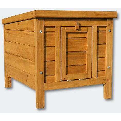 Helloshop26 – Clapier à lapins en bois d'épicéa – Dimensions 420 x 515 x 430 mm – Toit étanche et ouvrant – Abri sécurisé pour rongeurs - BOIS 420 X