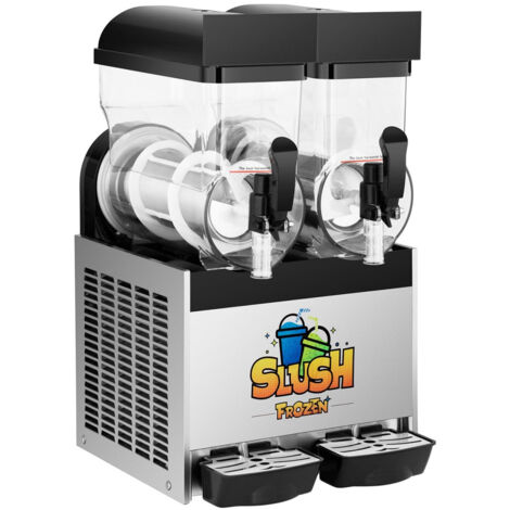 Helloshop26 – Machine à granitas 2 x 15 litres – Puissance 600W – Réservoir polycarbonate sans BPA – Température -2 à -3℃ – 8-12 heures d'utilisation