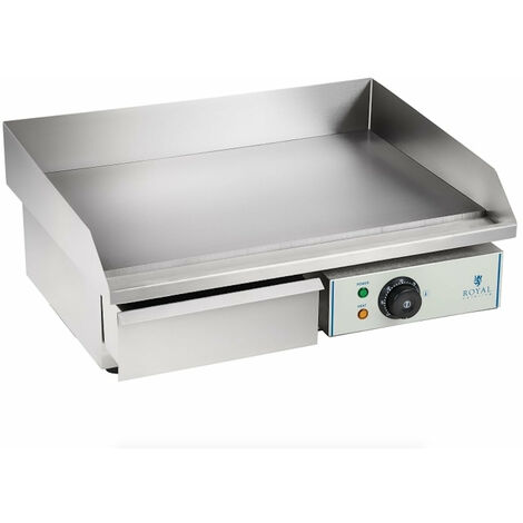 Helloshop26 – Plancha électrique 55cm 3000W – Acier inox – Surface de cuisson plate – Réservoir amovible pour matières grasses