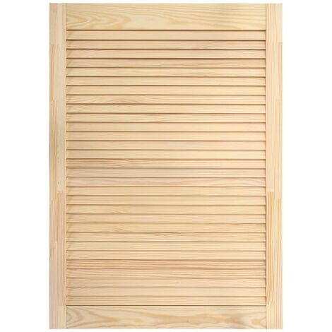 Helloshop26 – Porte à persiennes pour placard 69 x 39,4 cm – Bois de pin massif non traité – Circulation d'air optimale – Séparateur de pièces esthétique