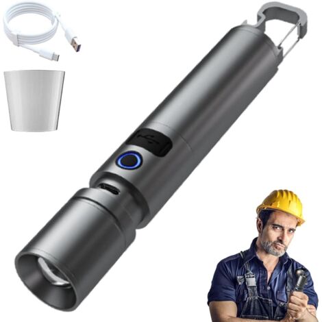 Hellste Taschenlampe, LED-Taschenlampe mit hoher Lichtstärke, tragbare LED-Taschenlampe mit Powerbank-Funktion, wiederaufladbare Taschenlampe - multifunktionale Taschenlampe