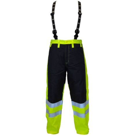 HELLY HANSEN wasserdichte, atmungsaktive HellyTech® Arbeitshose – EN 471 Klasse 1, mit Reflexstreifen, Kniepolstertaschen, abnehmbaren Hosenträgern und verstellbarem Saum - XL