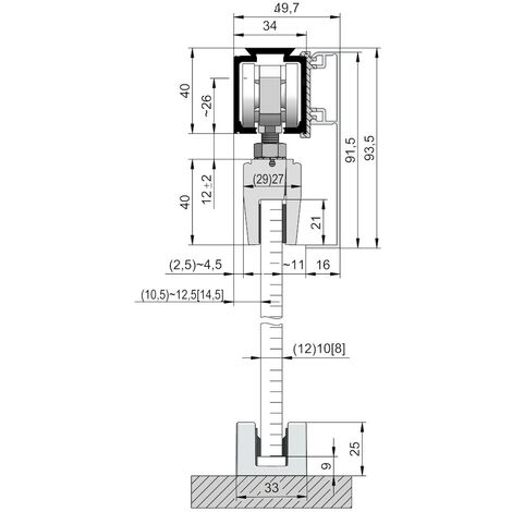 HELM 140 Abdeckkappenpaar 49,5 x 91,5 mm, EV1 eloxiert, einseitig