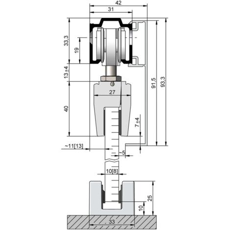 HELM Blende zum Klipsen für Glastüren, 2500, EV1