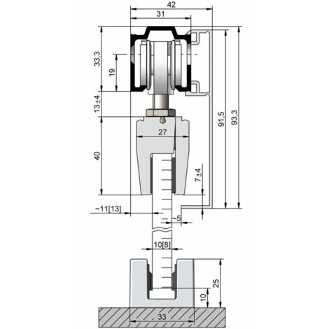 HELM Klipsblende H=91,5 EV1 eloxiert, für G, 2100 mm