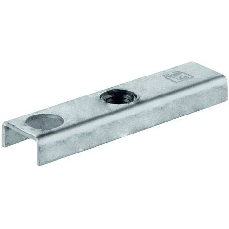 HELM Schiebetor-Flansch mit mittig platziertem Gewinde, 393 S Stahl blank