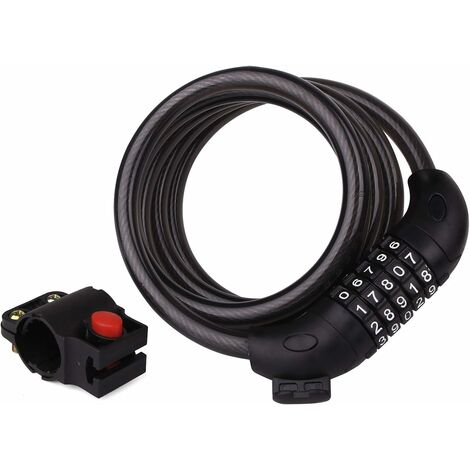 Héloise Antivol Velo Cable CâBle SéCurité VéLo Cadenas Velo Electrique 5 Chiffres Code Combinaison Bike Lock Antivol Chaine Moto, Diamètre 12mm