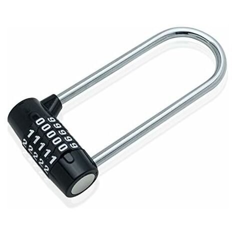 Héloise Cadenas - 60 mm, cadenas à combinaison numérique de type U à 5 positions et à grand faisceau, cadenas en acier inoxydable, cadenas, gymnase, école, casiers des employés, casiers, armoire, clôt